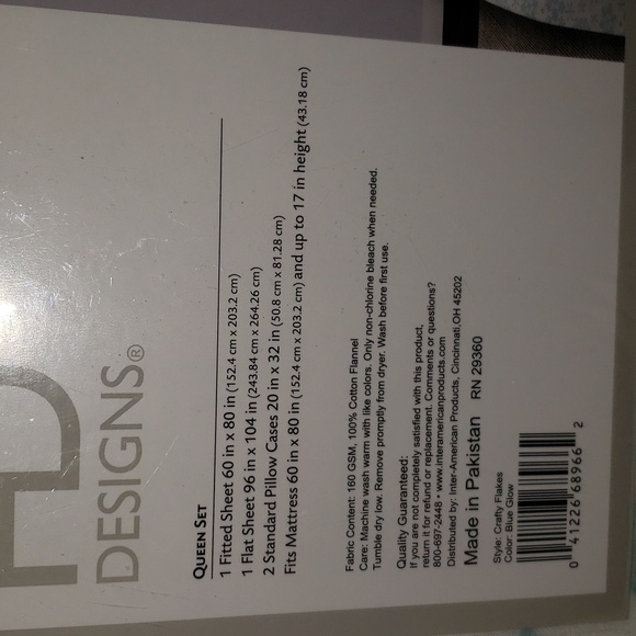 HD Designs Queen Sheet Set Snowflakes - Picture 5 of 5